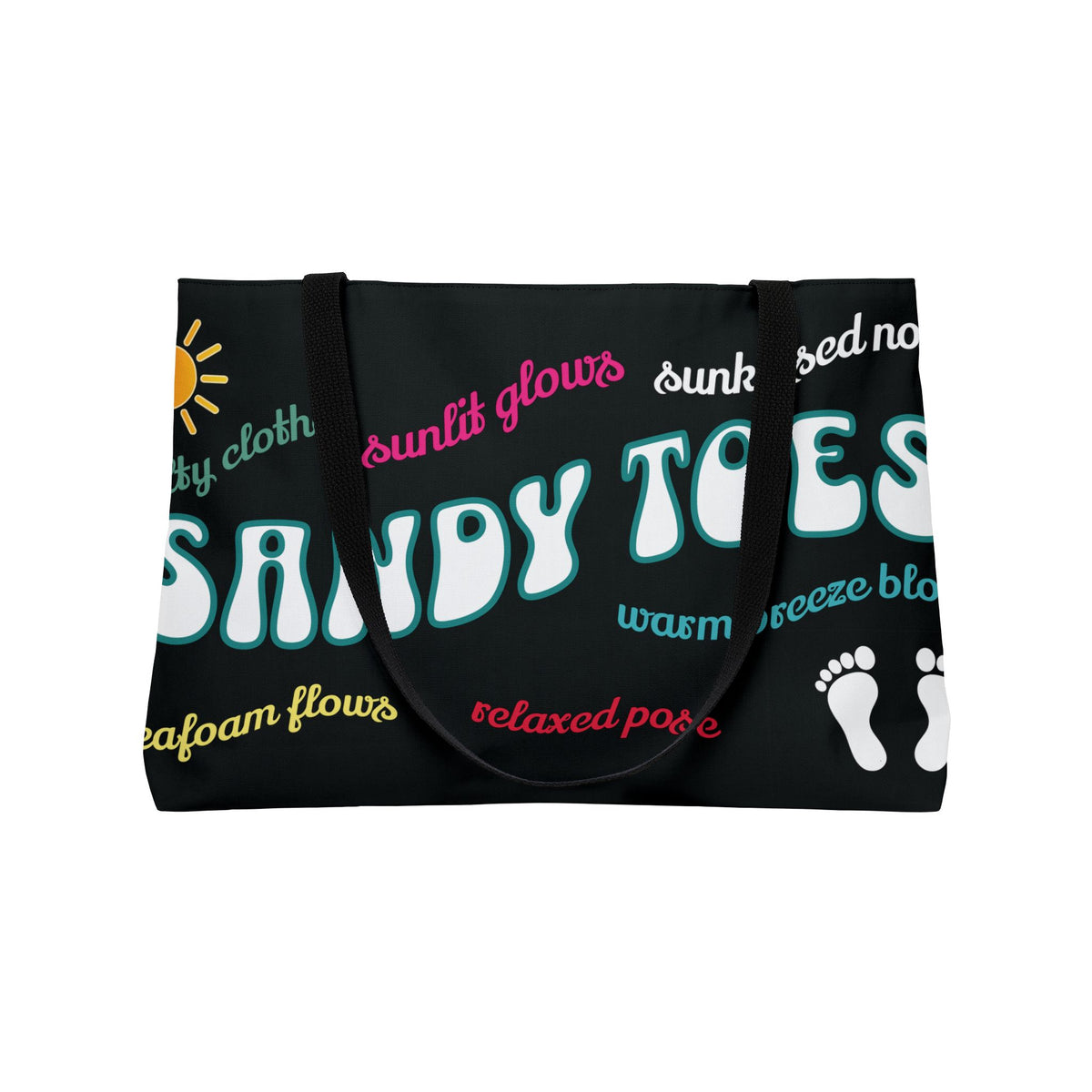 Sandy Toes | Licorice Two-Sided Sunset Palm Weekender Tote Bag