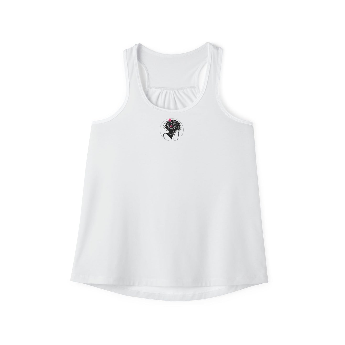 Pearls & Curls2 | White - Pink Pout Ringer Tank (black or white trim)