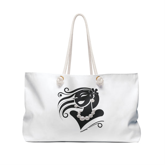 Pearls & Curls6 | White - Two-Sided Weekender Bag