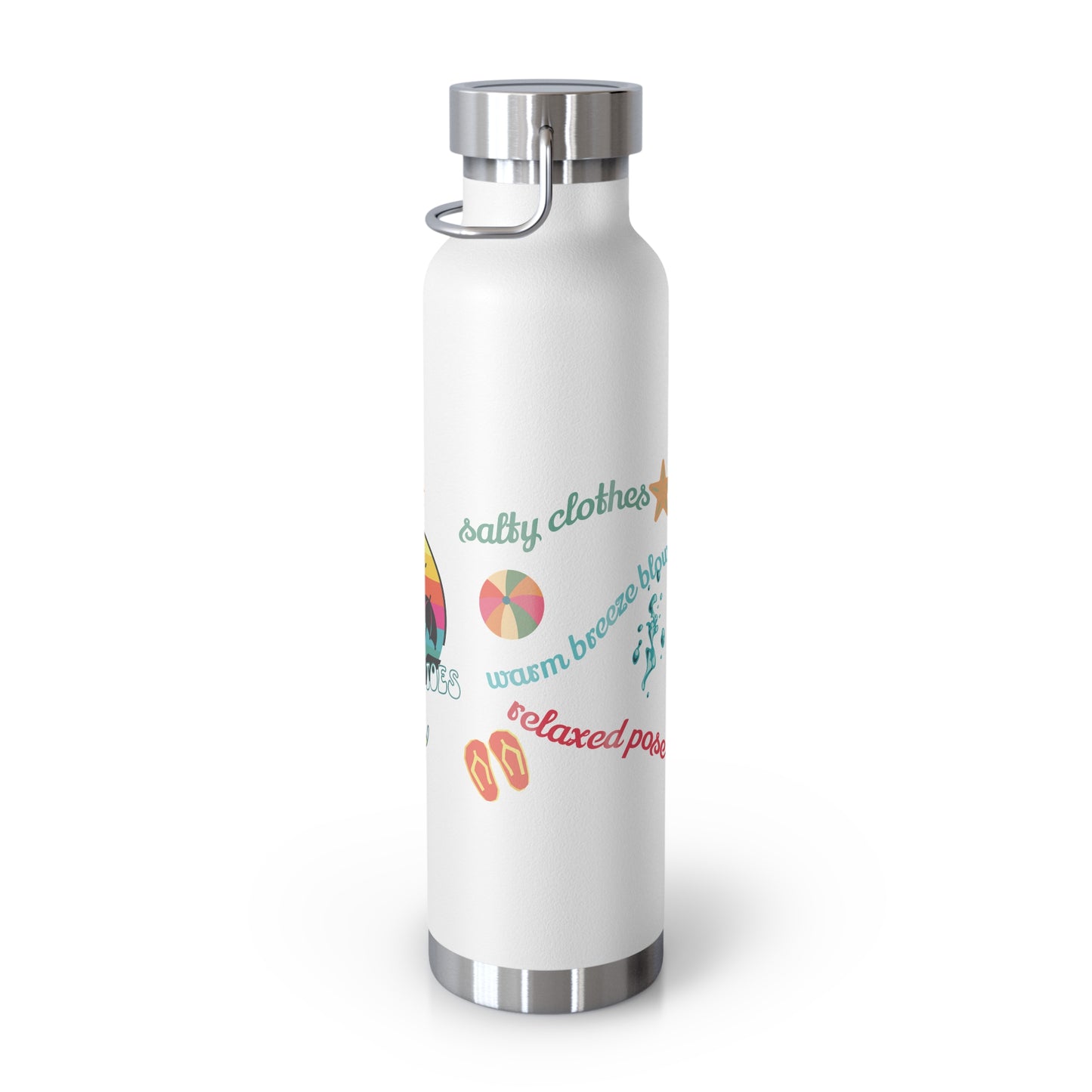 Sandy Toes | Insulated Water Bottle, 22 oz (various colors)