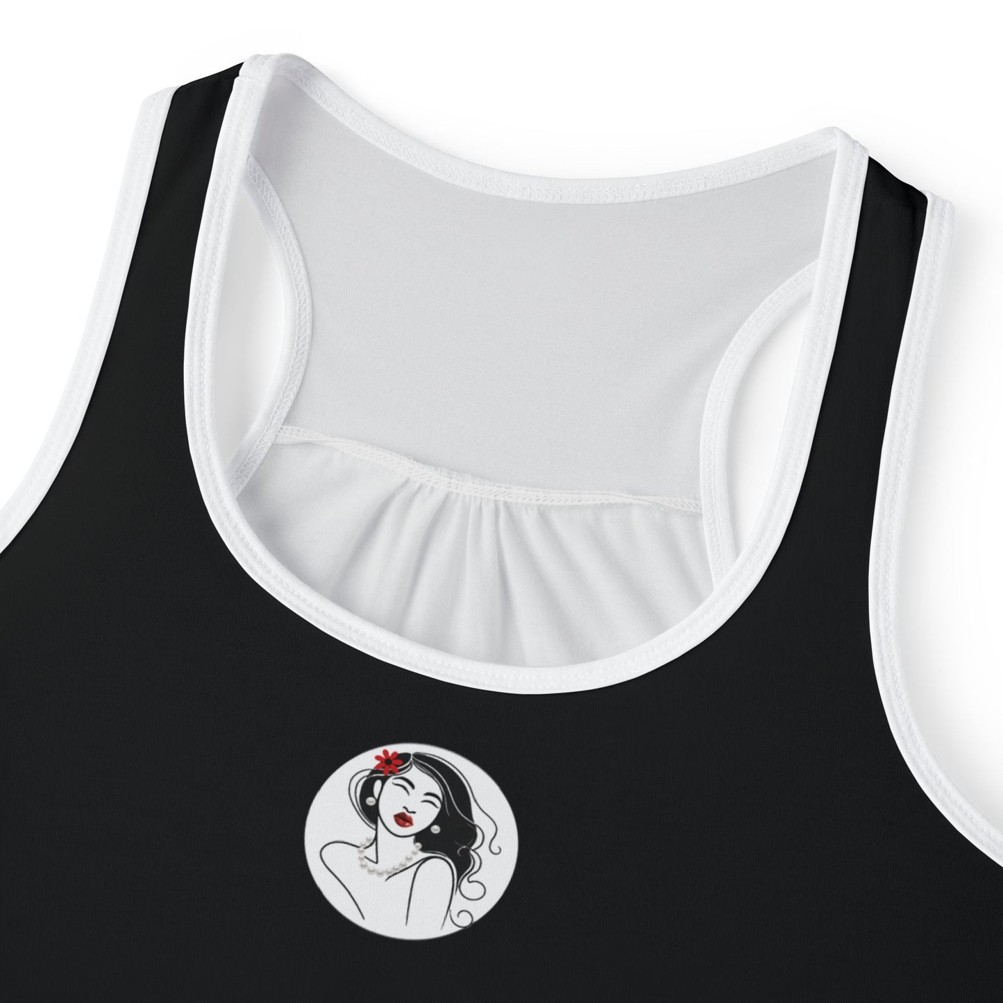 Pearls & Curls3 | Black - Scarlet Kiss Ringer Tank (black or white trim)