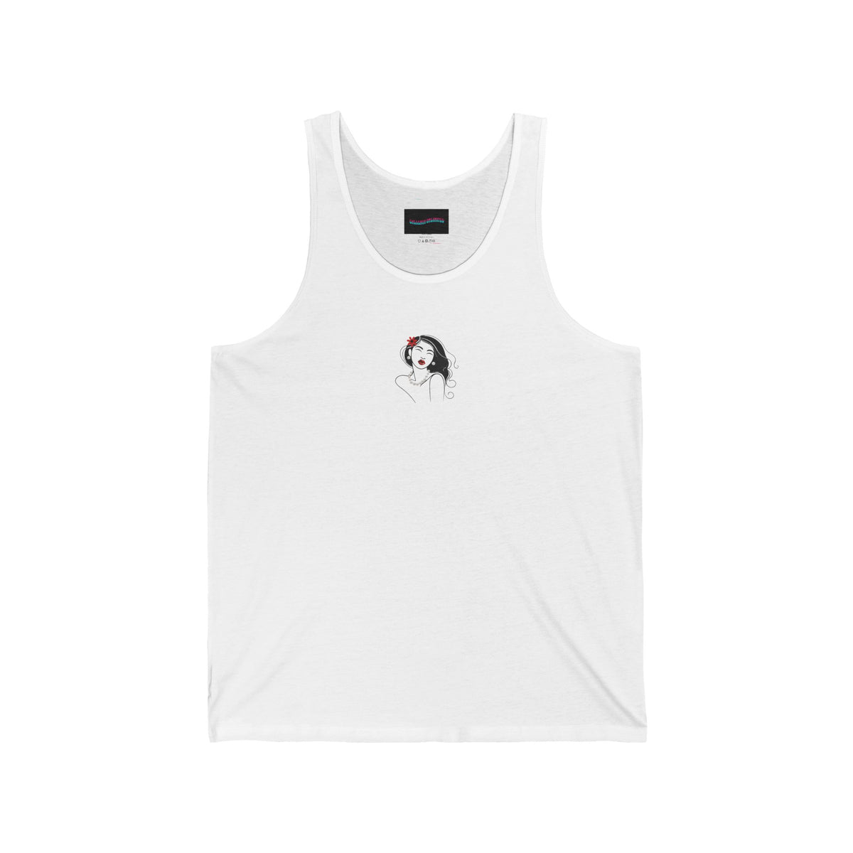 Pearls & Curls 3 | Scarlet Kiss White Jersey Tank