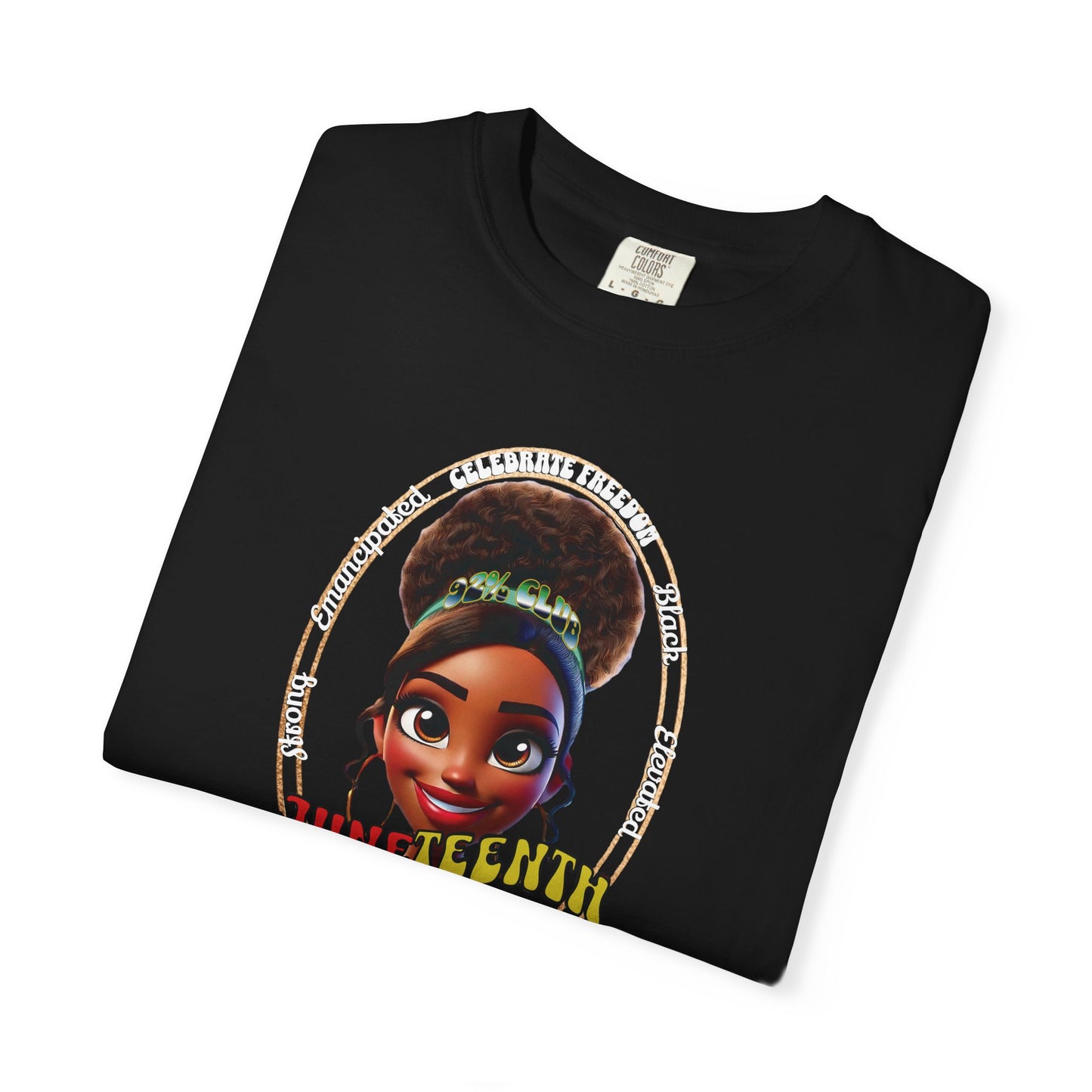 The 92% Club | Juneteenth Celebration Tee, front and back design (multiple colors)