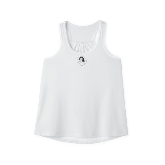 Pearls & Curls3 | White - Plain Ringer Tank (black or white trim)