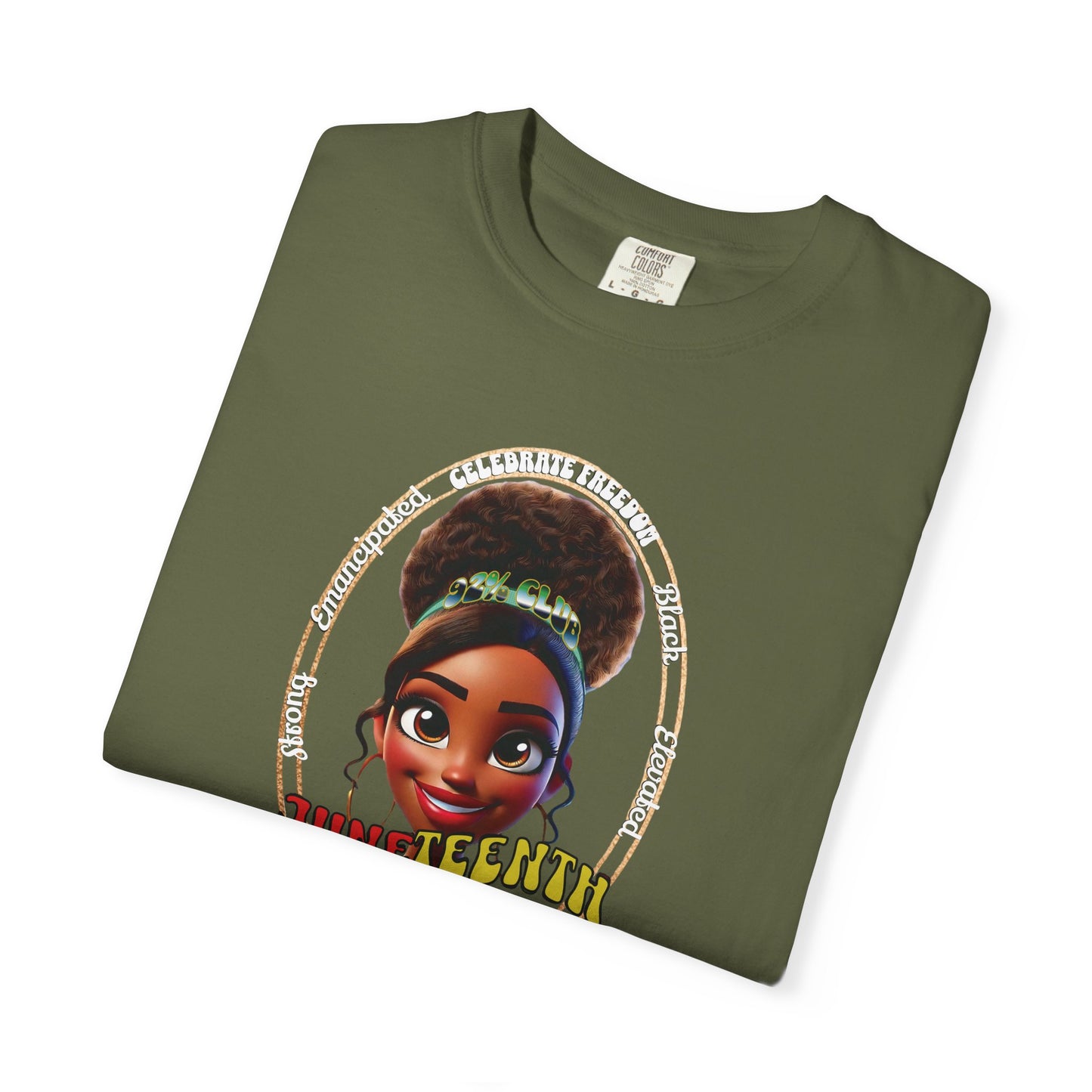 The 92% Club | Juneteenth Celebration Tee, front and back design (multiple colors)
