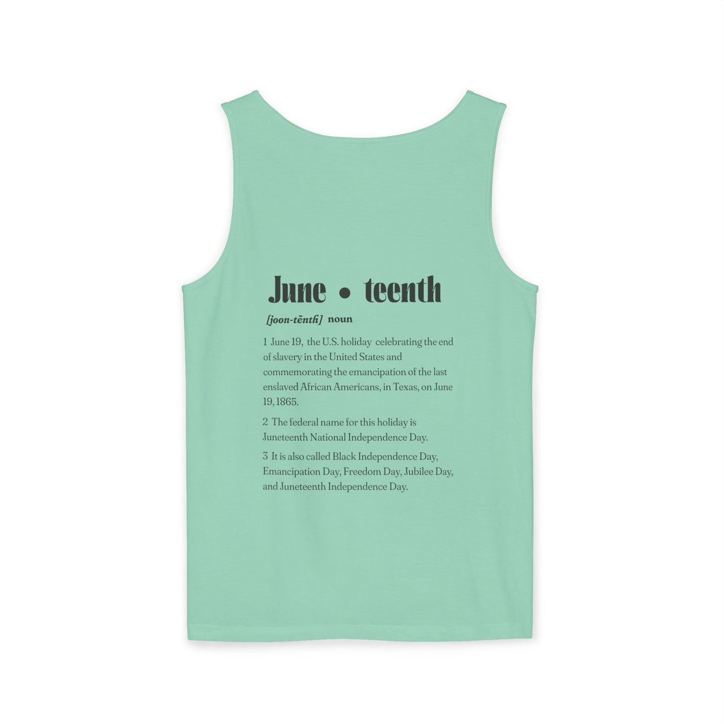 The 92% Club | Juneteenth Celebration Tank Top, front and back design (multiple colors)