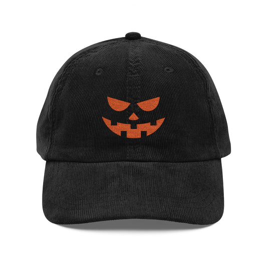 The Spooky Edit3 - Jack O Lantern Embroidered Corduroy Cap (multiple colors)