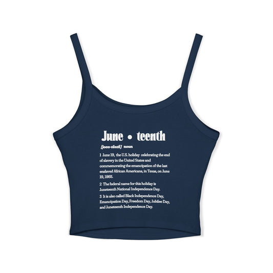 Juneteenth | Spaghetti Strap Women's Baby Tank Top (front and back design)