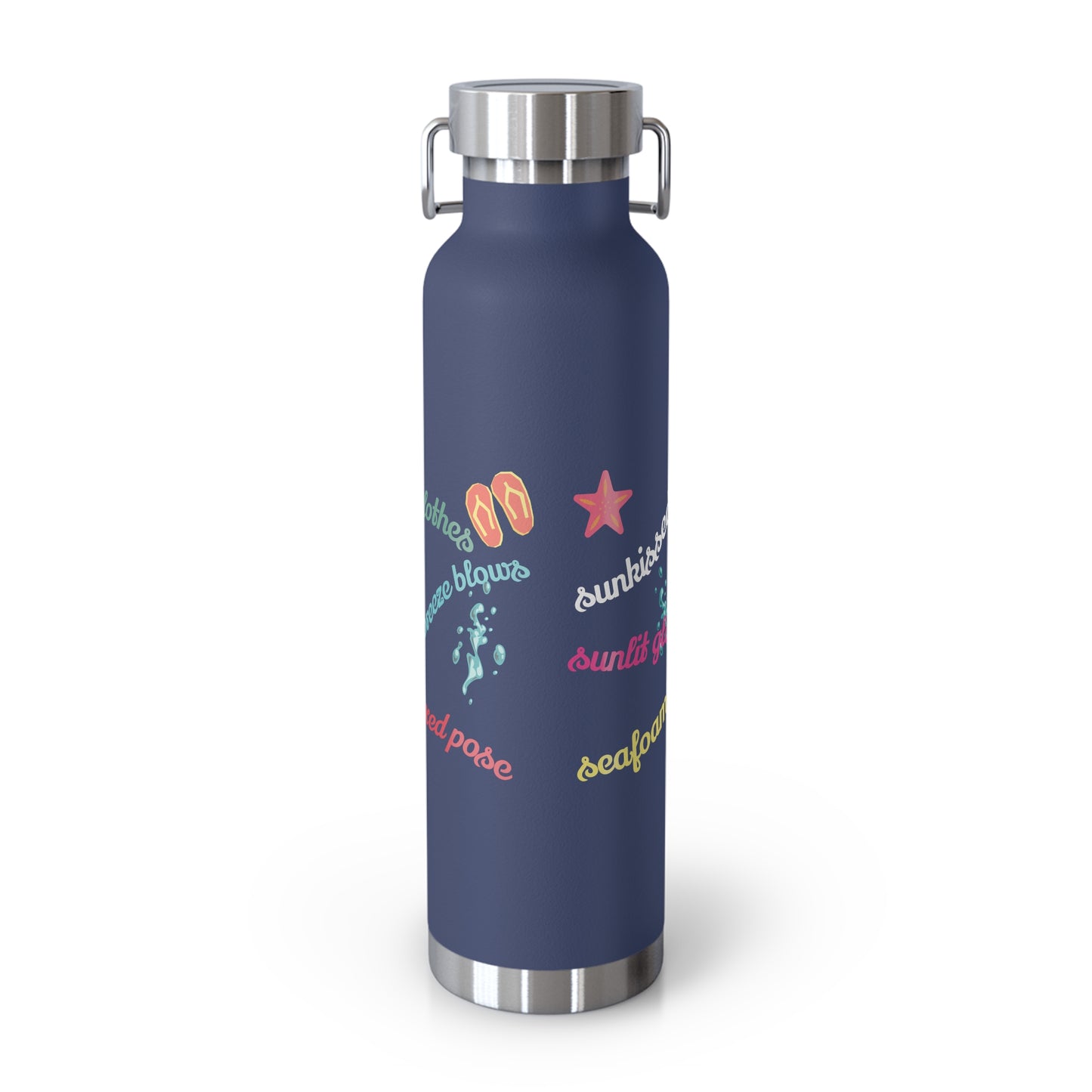 Sandy Toes | Insulated Water Bottle, 22 oz (various colors)