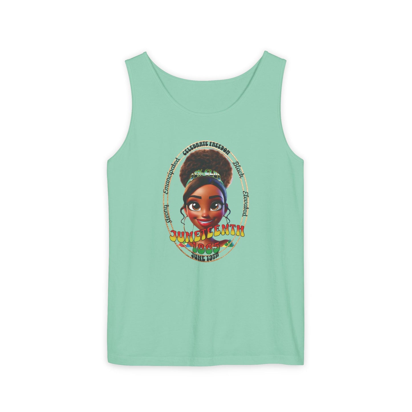 The 92% Club | Juneteenth Celebration Tank Top, front and back design (multiple colors)