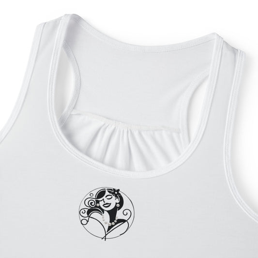 Pearls & Curls4 | White -Plain Ringer Tank (black or white trim)