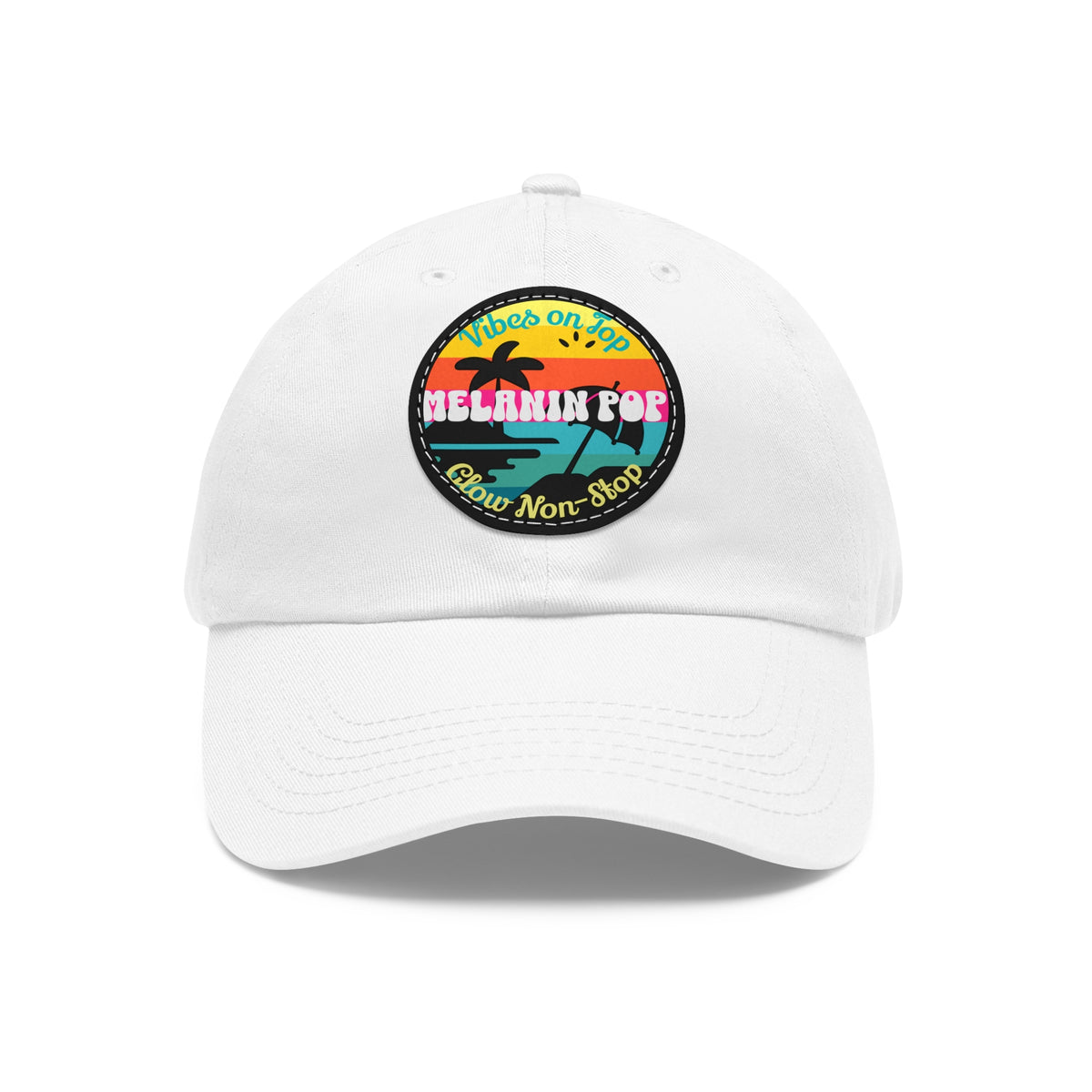 Sandy Toes | Melanin Pop Round Leather Patch Dad Cap (multiple colors)