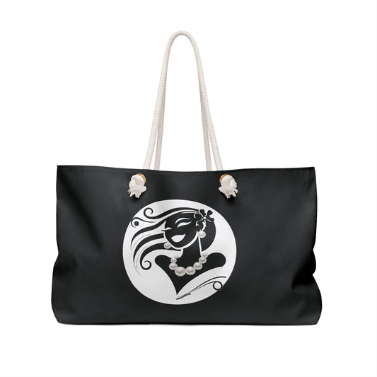 Pearls & Curls6 | Black - Two-Sided Weekender Bag