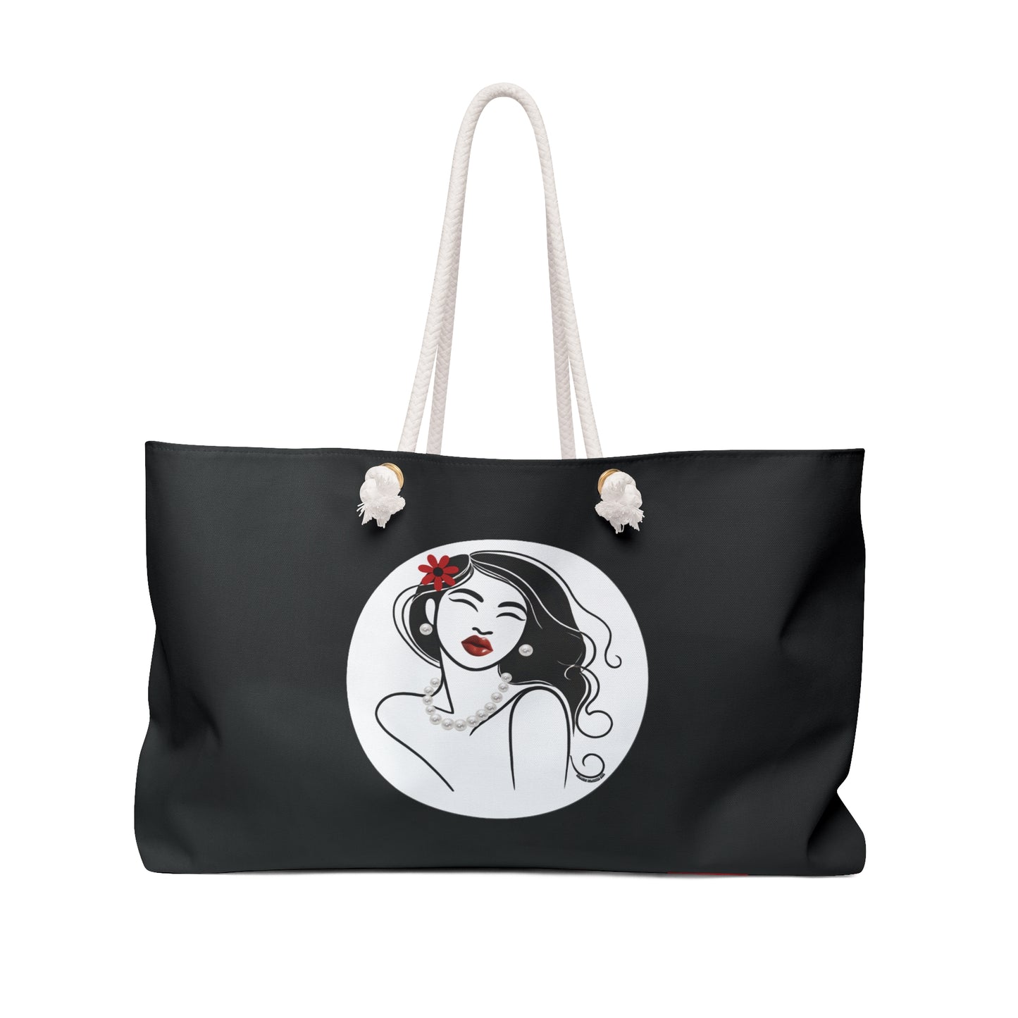 Pearls & Curls3 | Black - Two-Sided Weekender Bag