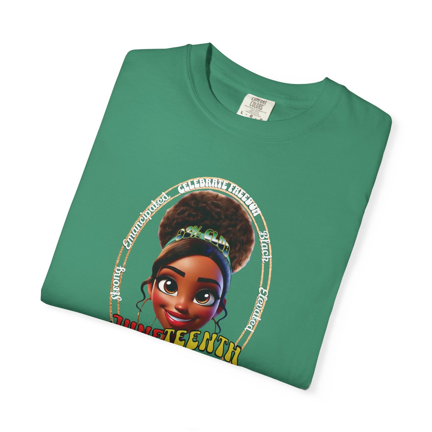 The 92% Club | Juneteenth Celebration Tee, front and back design (multiple colors)