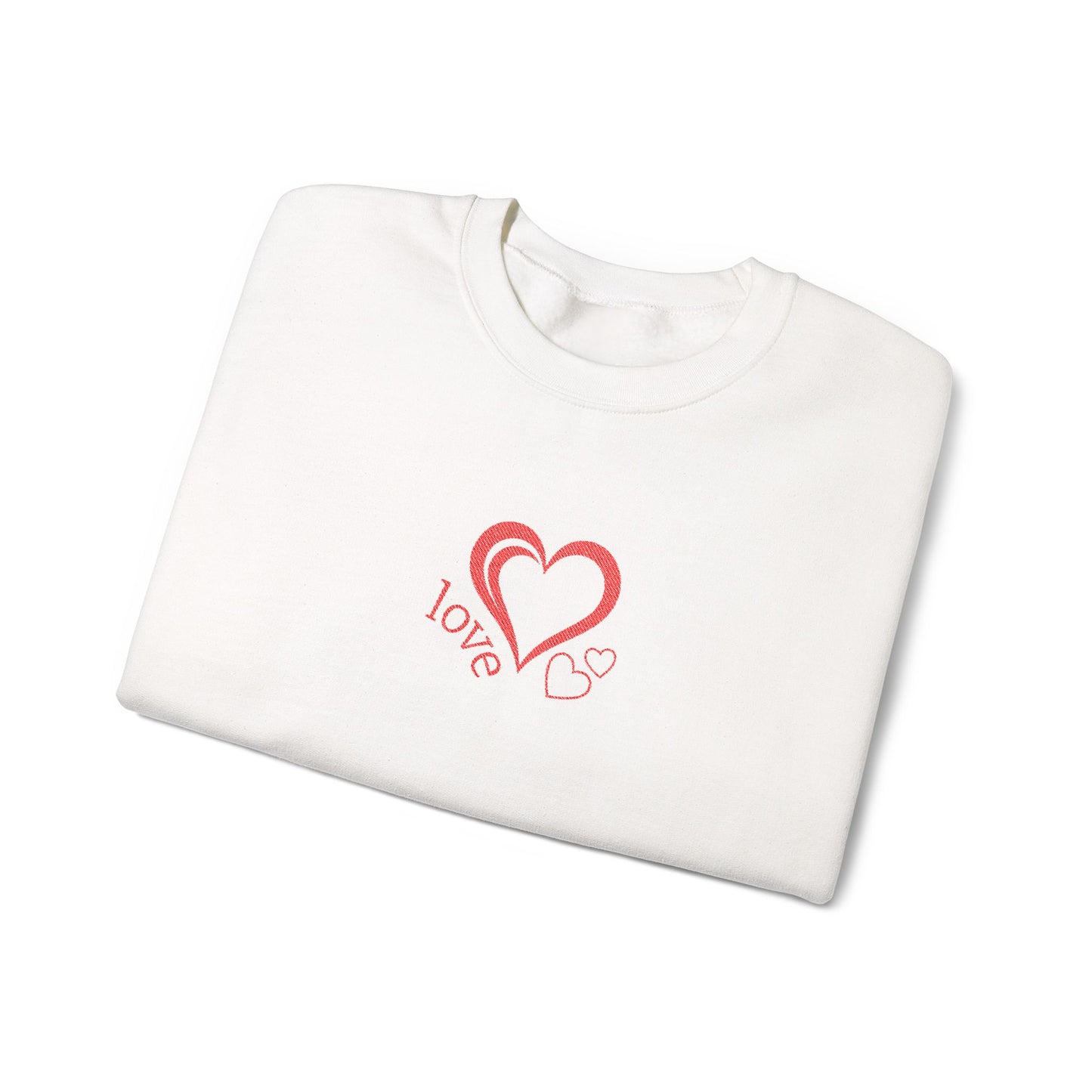 Heartbreaker 0 | Red Embroidered Love Crewneck Sweatshirt