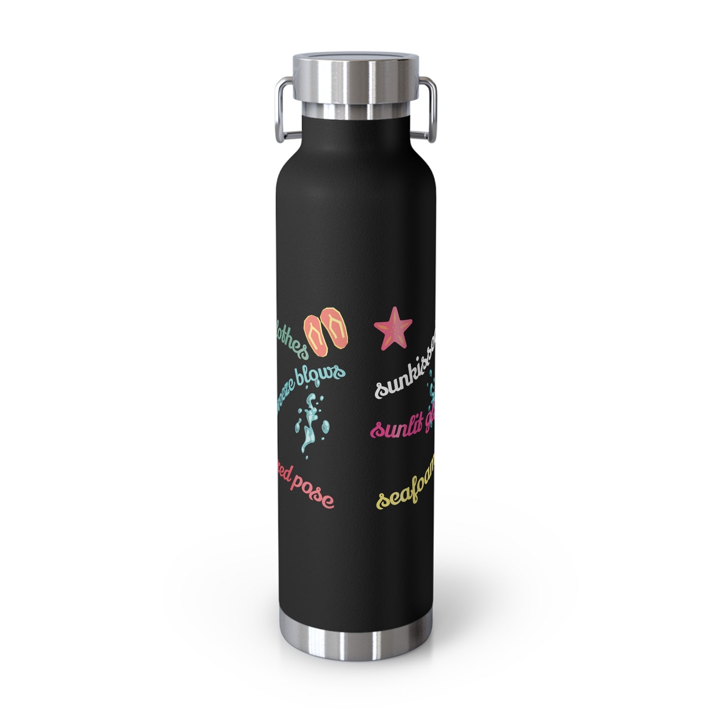 Sandy Toes | Insulated Water Bottle, 22 oz (various colors)
