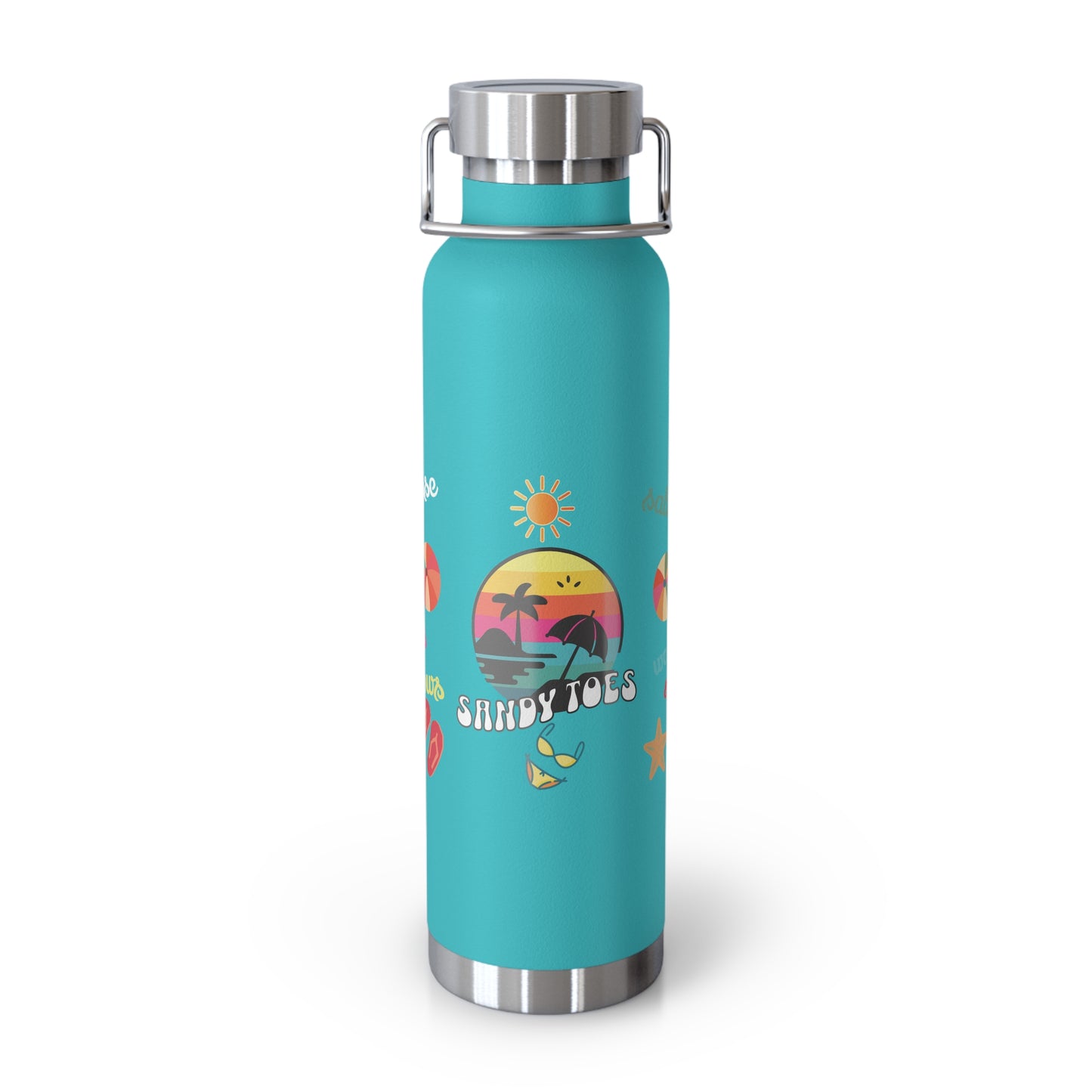 Sandy Toes | Insulated Water Bottle, 22 oz (various colors)