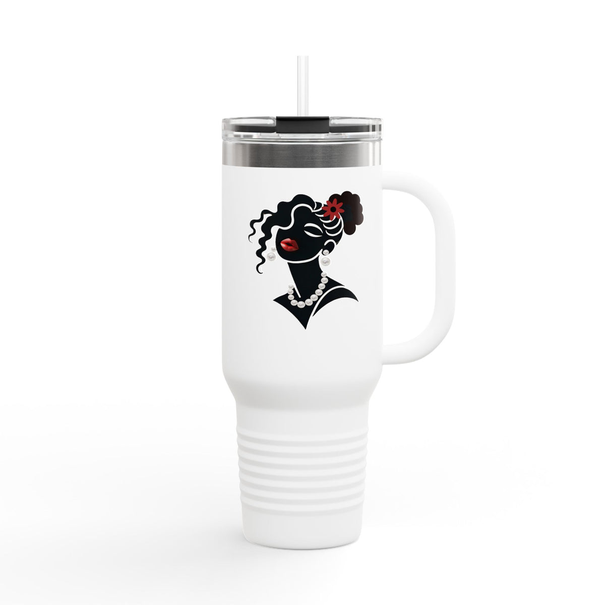 Pearls & Curls 5 | Insulated Travel Mug, 40oz (multiple colors)