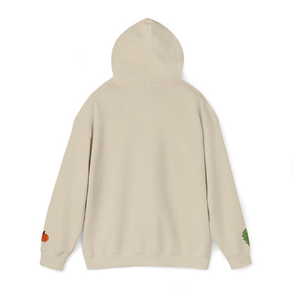 The Thankful Edit1 |Light Green Embroidered Thankful Hoodie, red hearts (multiple colors)