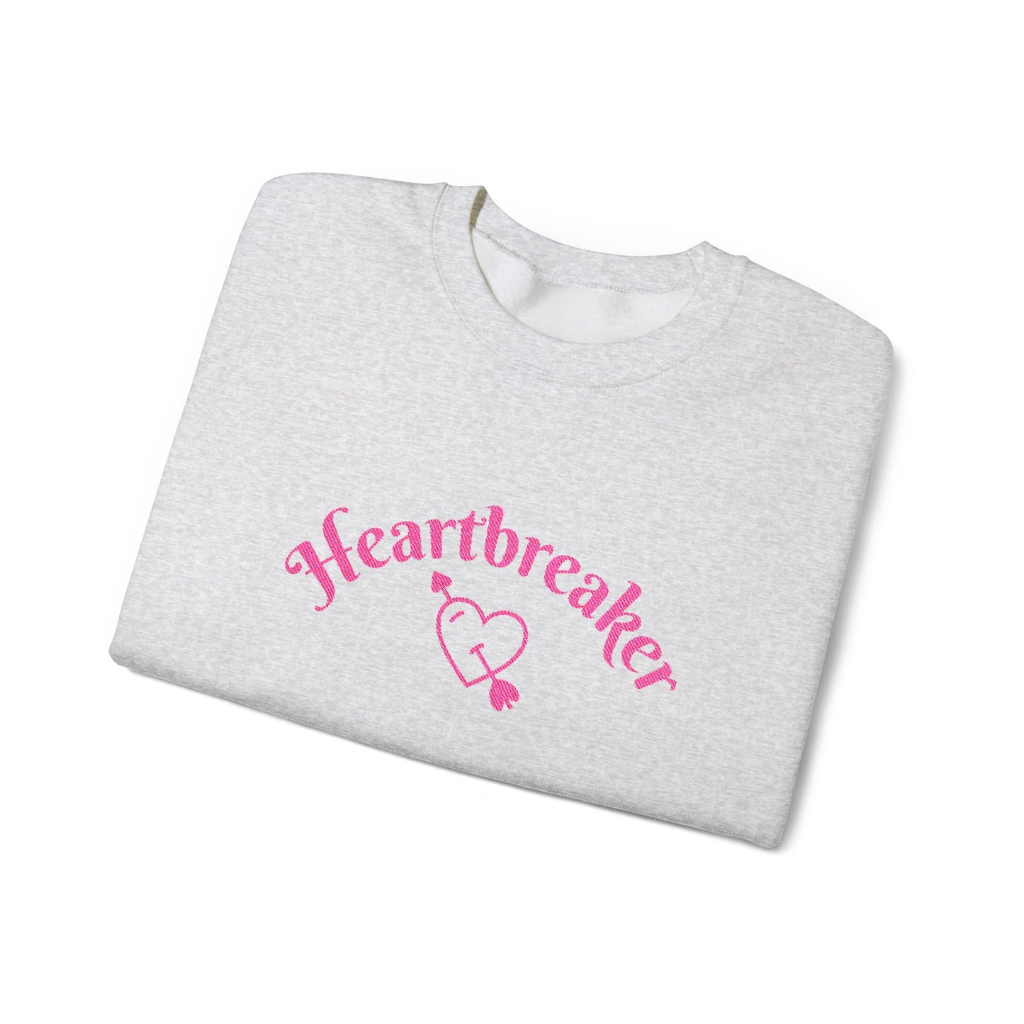 Heartbreaker 0 | Pink Embroidered Heartbreaker Crewneck Sweatshirt