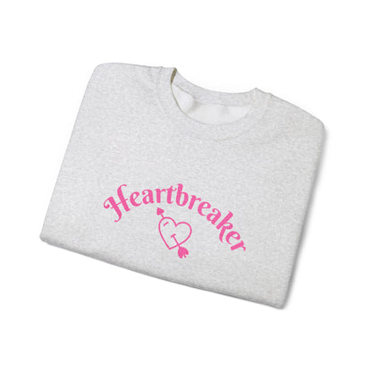 Heartbreaker 0 | Pink Embroidered Heartbreaker Crewneck Sweatshirt