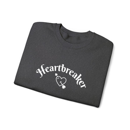 Heartbreaker 0 | White Embroidered Heartbreaker Crewneck Sweatshirt