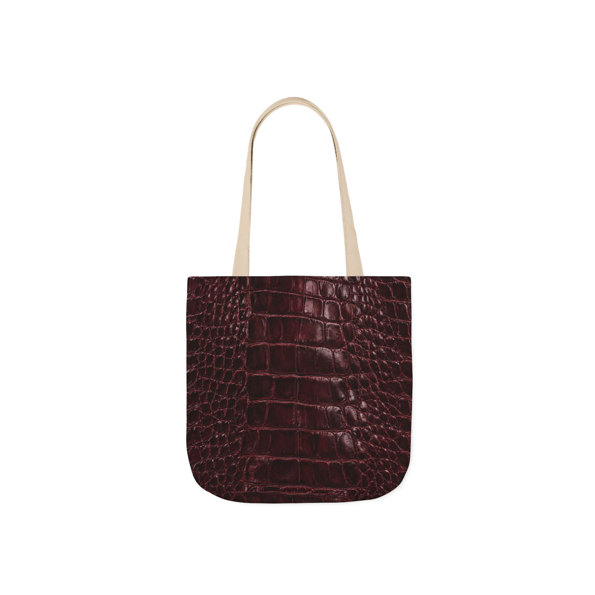 Alligator | Burgundy Print All-Over Pattern Tote Bag (non-textured printed fabric)