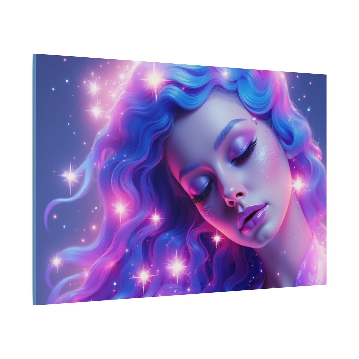 Winter Fantasy1 | Dreamy Neon Muse, Matte Canvas Print