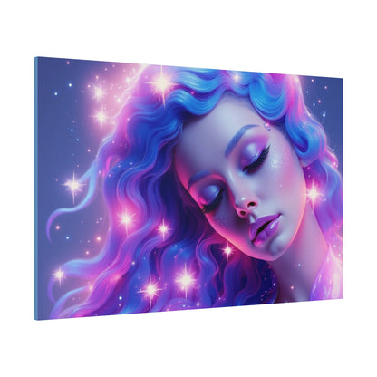 Winter Fantasy1 | Dreamy Neon Muse, Matte Canvas Print