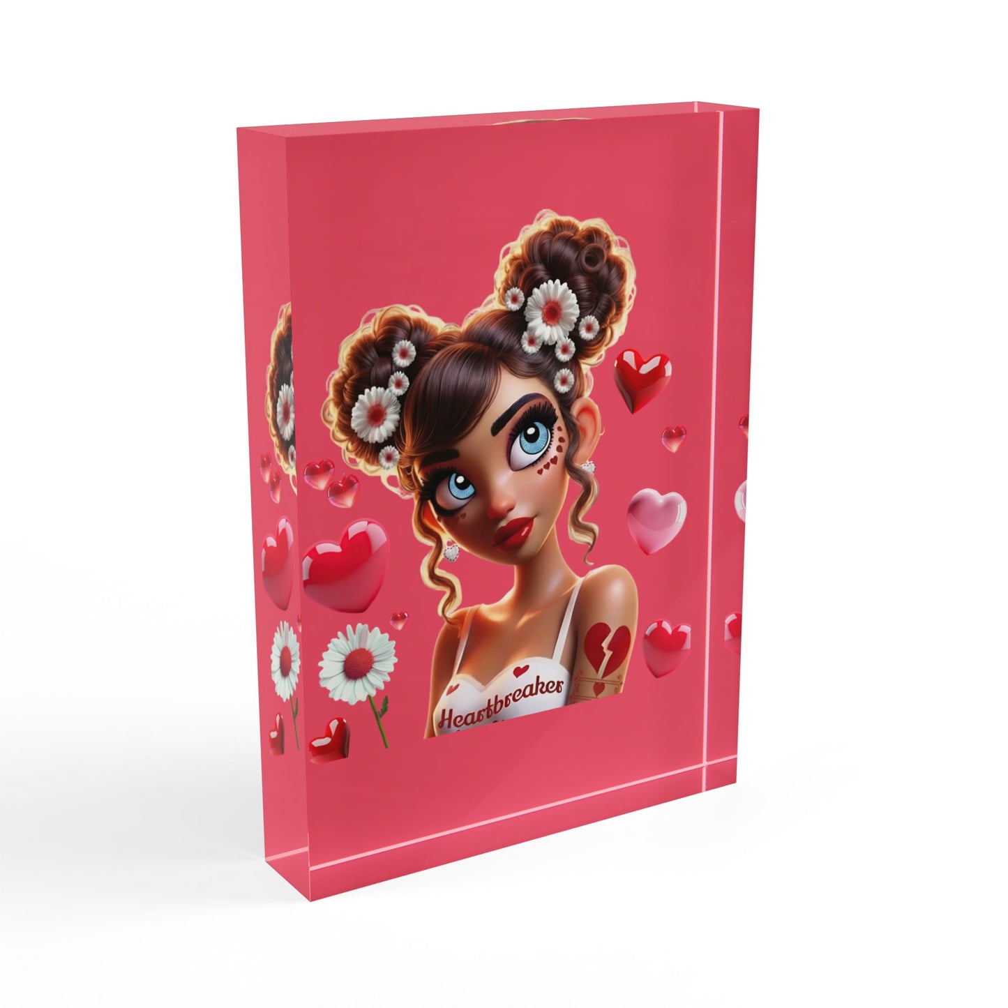 Heartbreaker 1 | Raspberry Acrylic Image Block