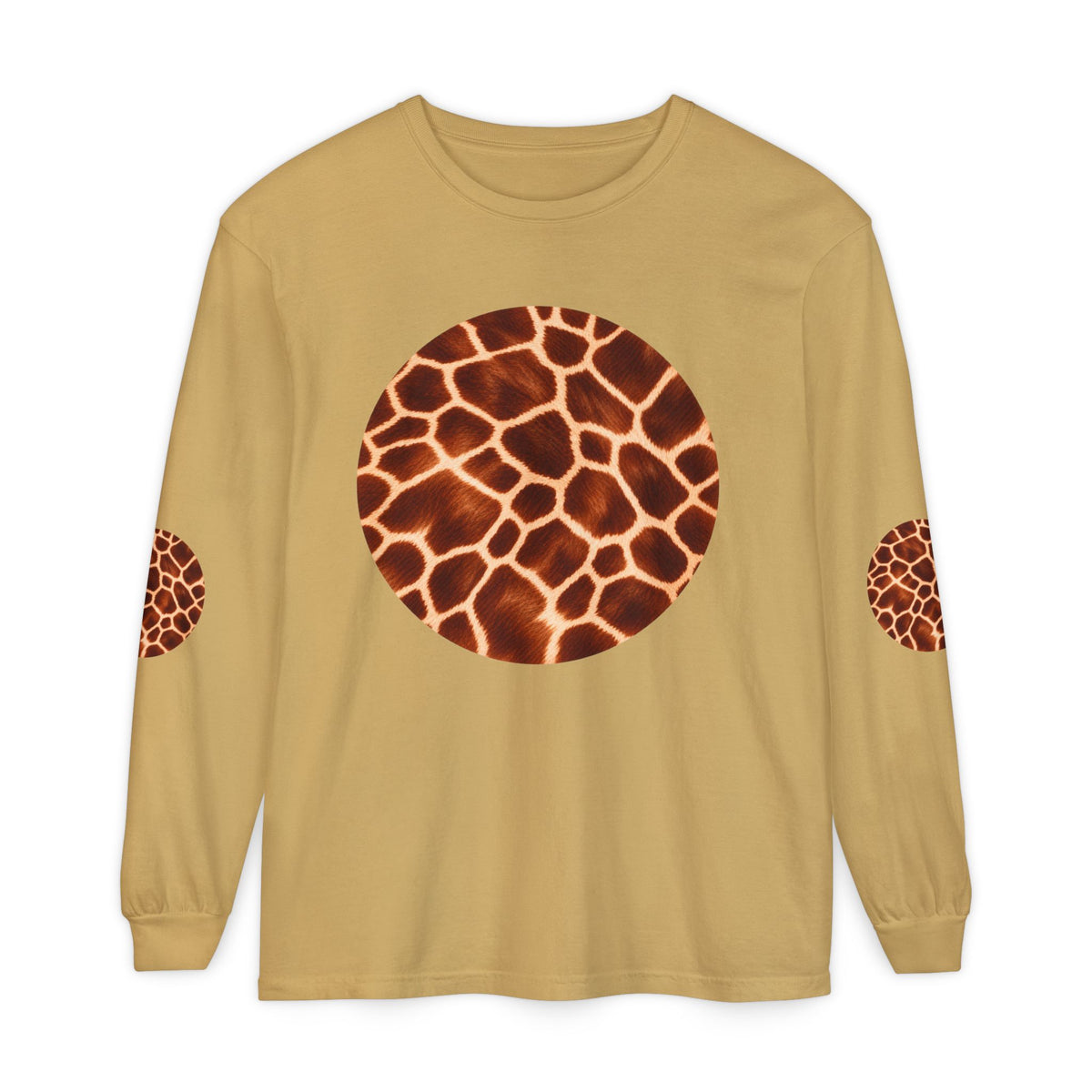 Giraffe | Giraffe Hide Circle Patch Long Sleeve Tee (Elbow Accents), multiple colors