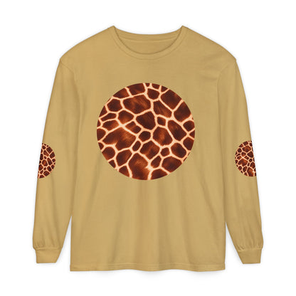 Giraffe | Giraffe Hide Circle Patch Long Sleeve Tee (Elbow Accents), multiple colors