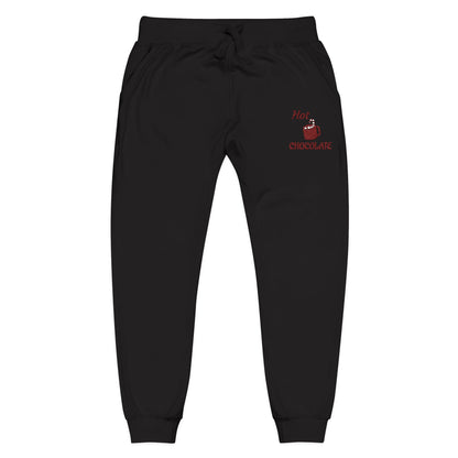 Harvest Haze | Maroon Embroidered 'Hot Chocolate' Sweatpants