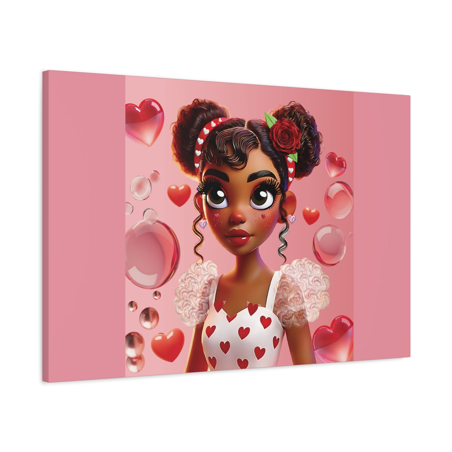 Heartbreaker Girl | Bubble Gum Matte Canvas Print