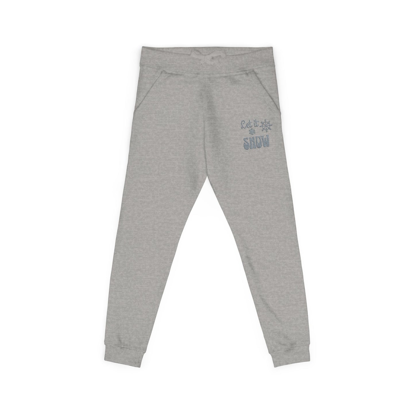 The Cozy Edit2 | Embroidered "Let It Snow" Fleece Lounge Joggers (multiple colors)