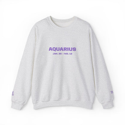 Aquarius | Embroidered Crewneck Sweatshirt (amethyst)