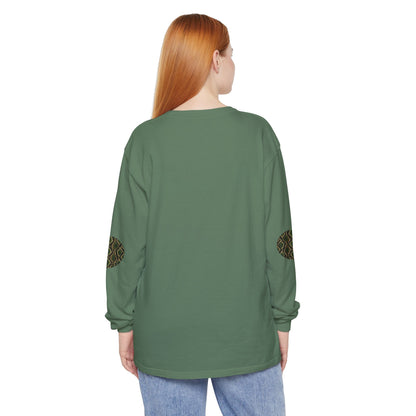 Snake | Olive Snakeskin Circle Patches Long Sleeve Tee (Elbow Accents), multiple shades