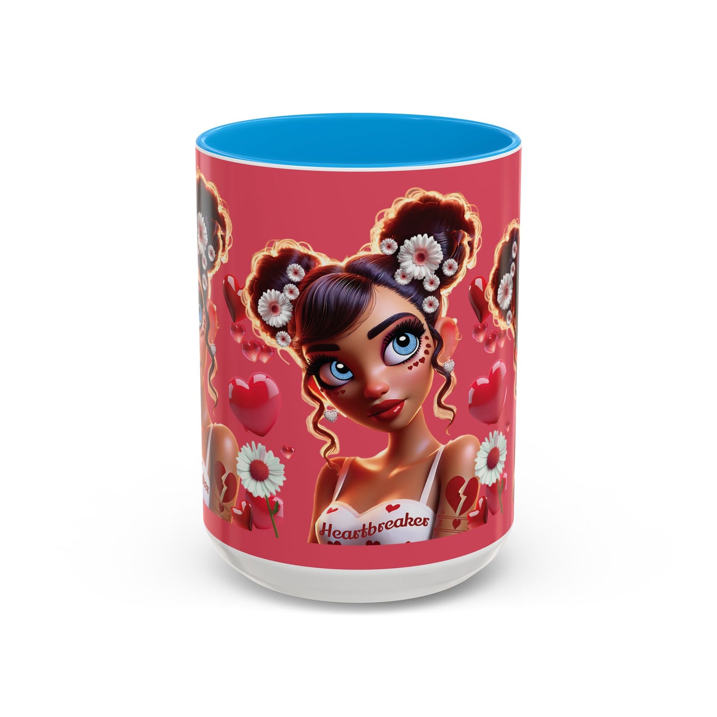 Heartbreaker 1 | Raspberry - Coffee Mug, two-tone, 15 oz (multiple handle colors)