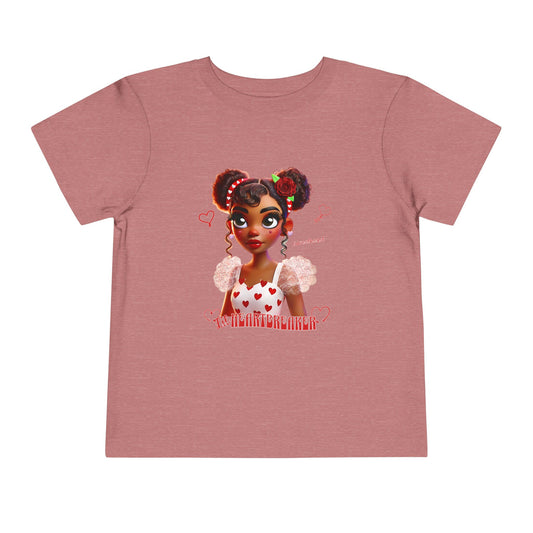 Heartbreaker Girl | Red Typography - Tee, short sleeve toddler