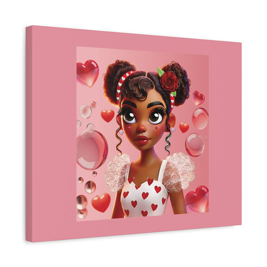 Heartbreaker Girl | Bubble Gum Matte Canvas Print