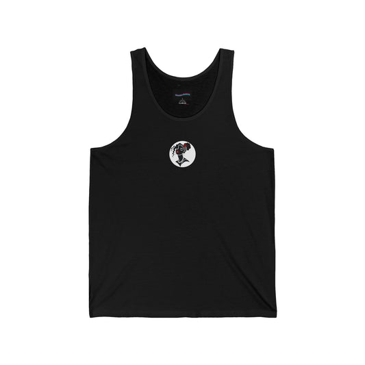 Pearls & Curls 5 | Crimson Kiss Black Jersey Tank