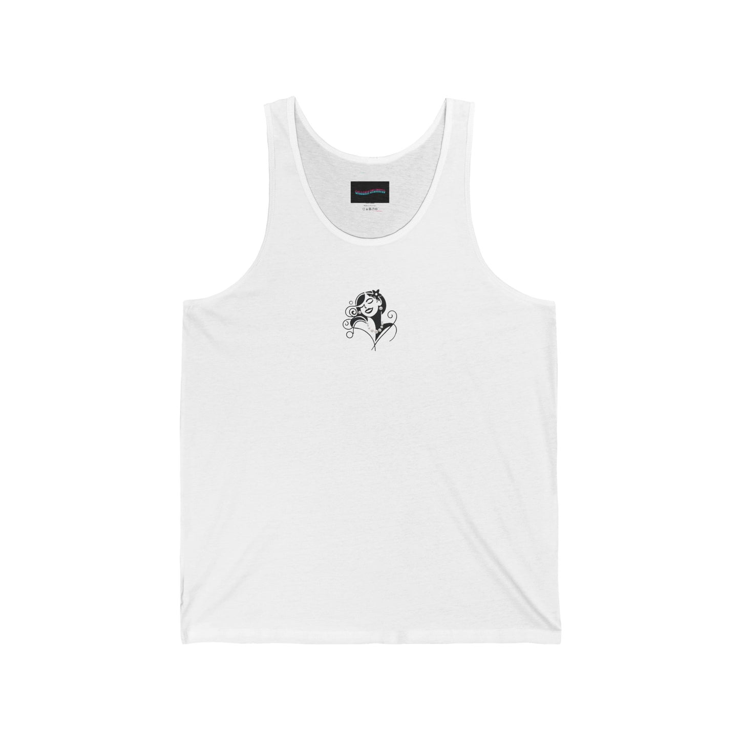 Pearls & Curls 4 | White Jersey Tank