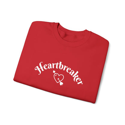 Heartbreaker 0 | White Embroidered Heartbreaker Crewneck Sweatshirt