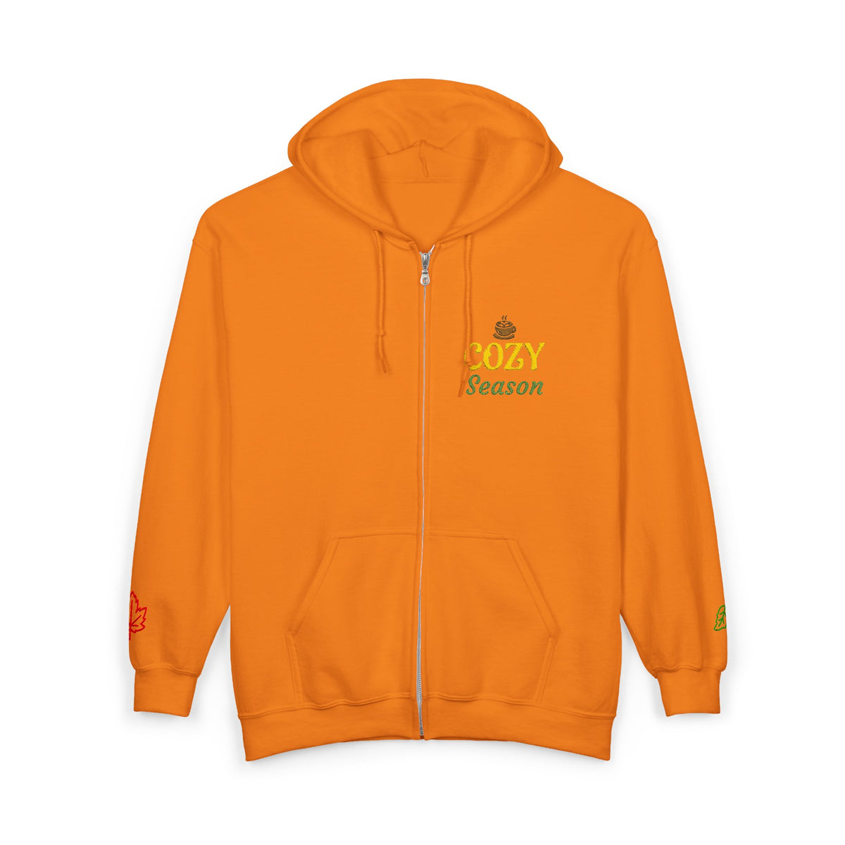 Autumn Harvest 4 | 'Cozy Season' Yellow Embroidered Full Zip Hoodie (multiple colors)