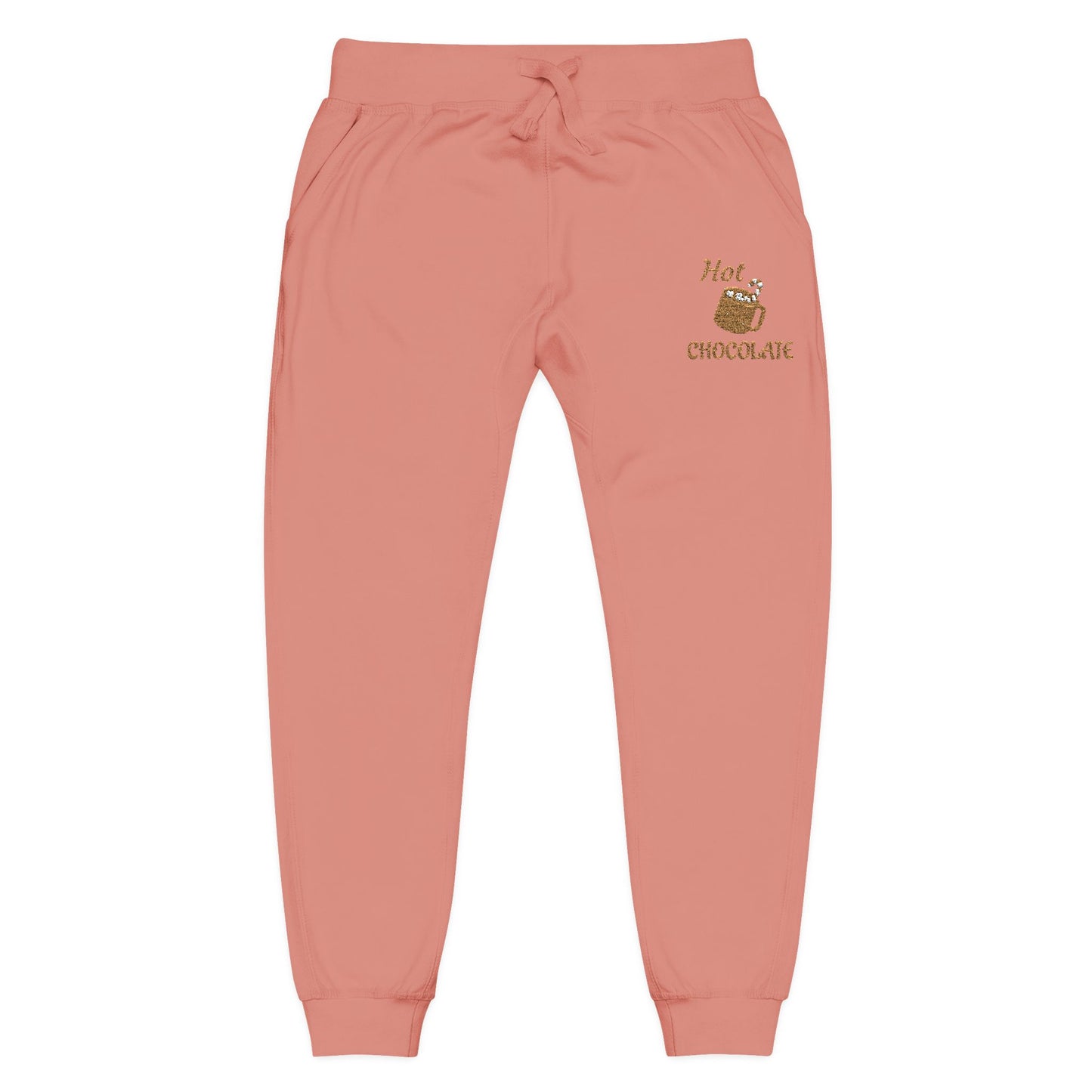 Harvest Haze | Hot Chocolate Gold Embroidered Sweatpants