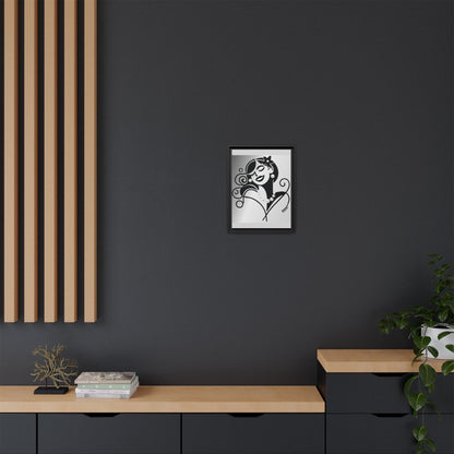 Pearls & Curls 4 | Black and White Framed Matte Canvas Wall Art (black or white frame)
