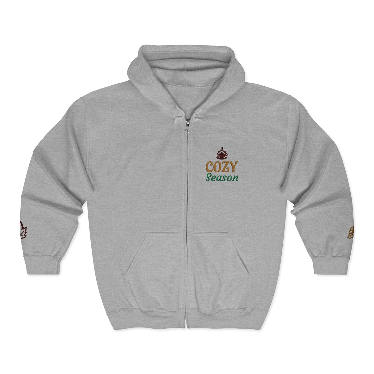Autumn Harvest 4 | 'Cozy Season' Gold Embroidered Zip Hoodie (multiple colors)