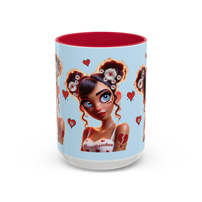 Heartbreaker 1 | Blueberry - Coffee Mug, two-tone, 15 oz (multiple handle colors)