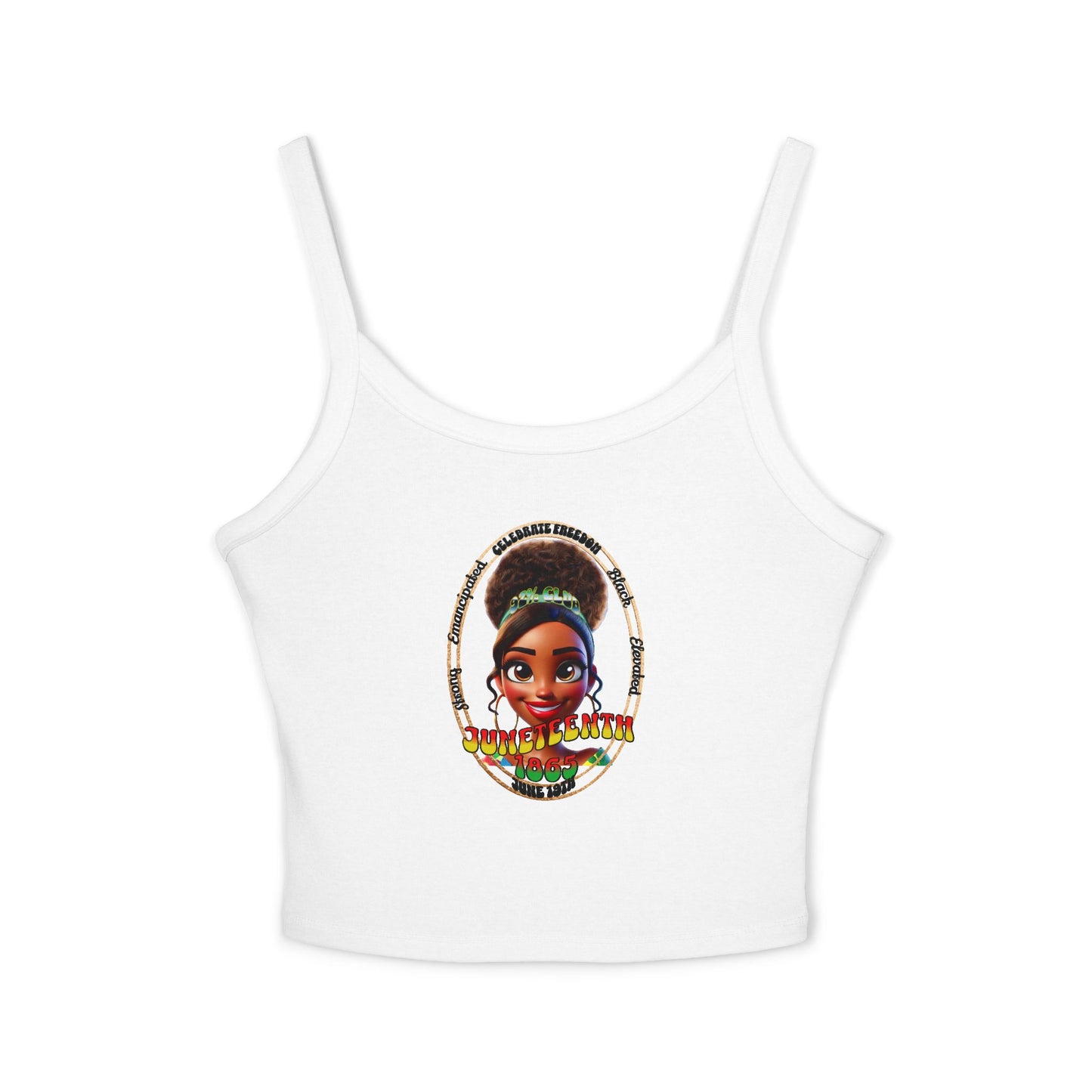 Juneteenth | Spaghetti Strap Women's Baby Tank Top (front and back design)